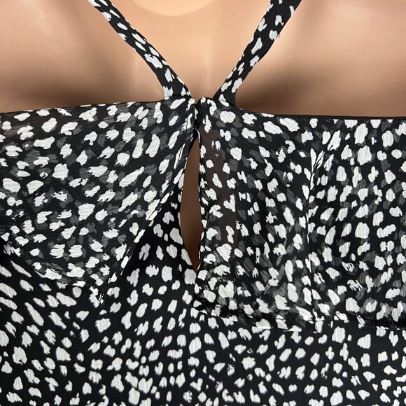 INC International Concepts Womens Cold Shoulder Rosette Blouse Black size Large - Picture 7 of 12